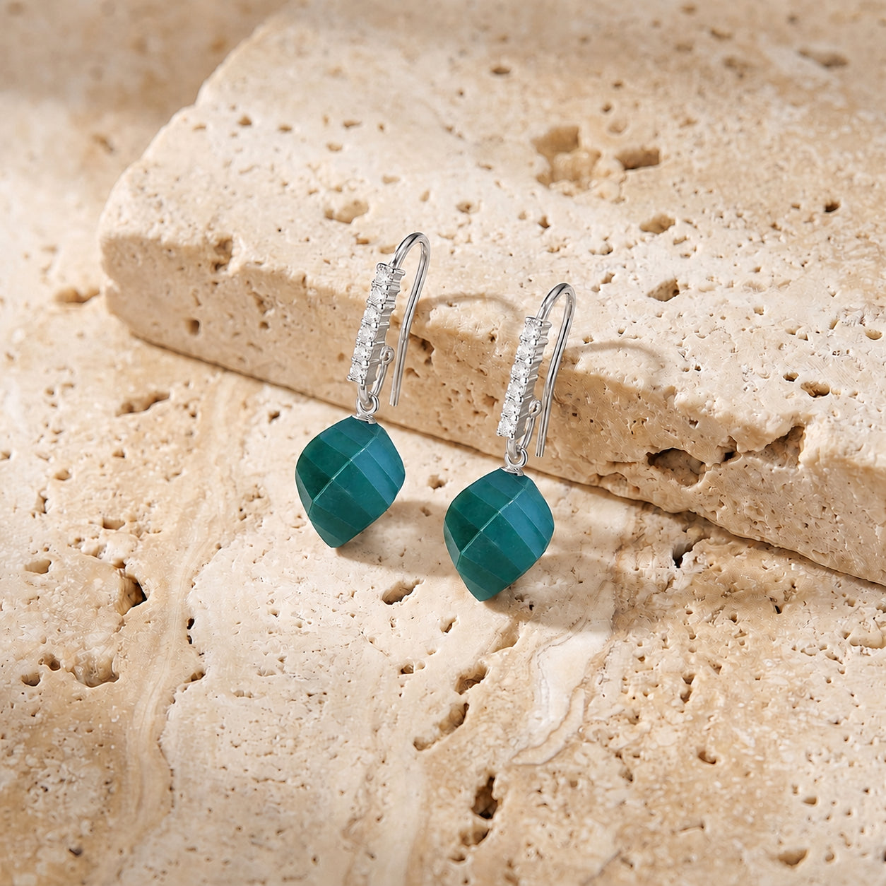 White Gold Earrings Citrine 10K — Giovannina