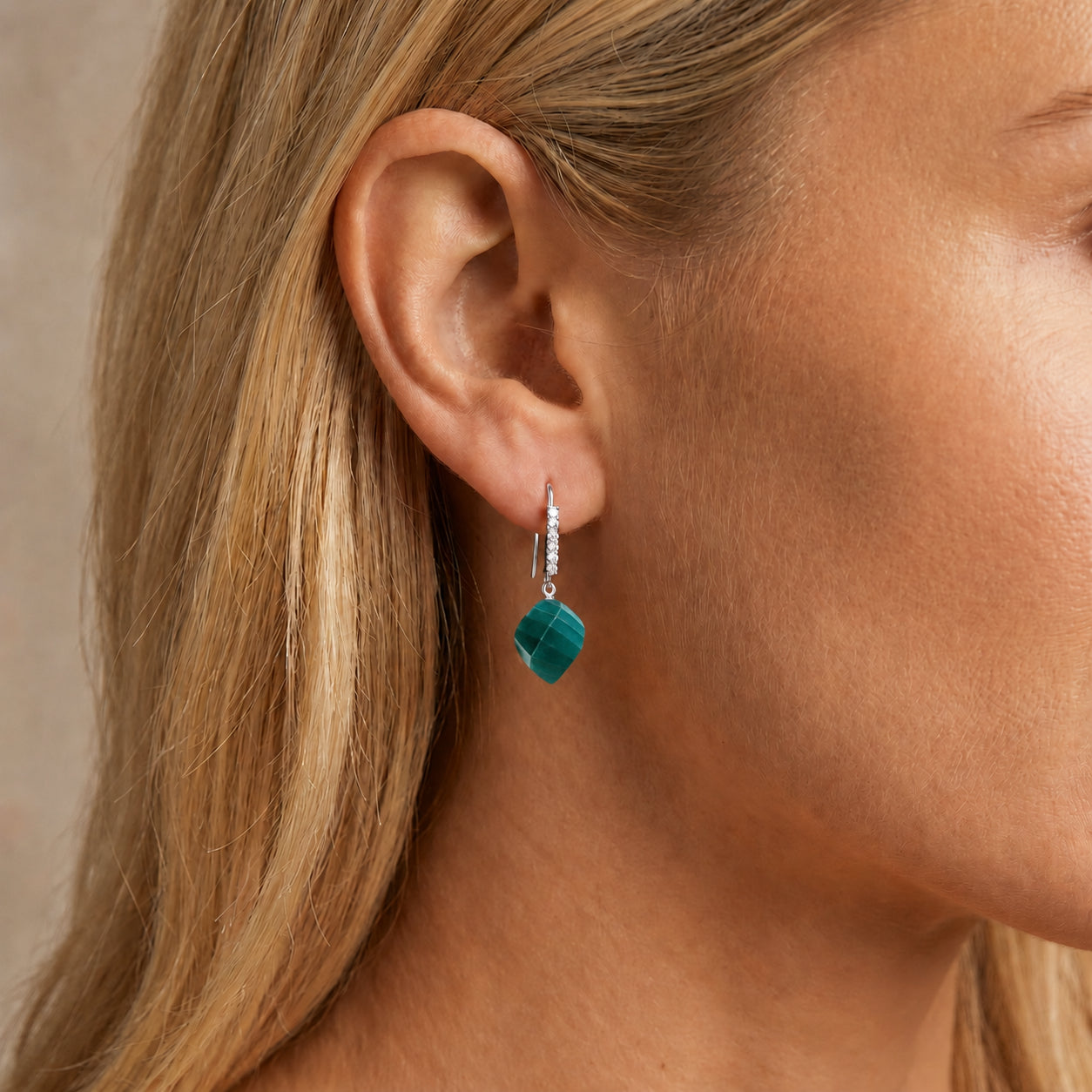 White Gold Earrings Citrine 10K — Giovannina