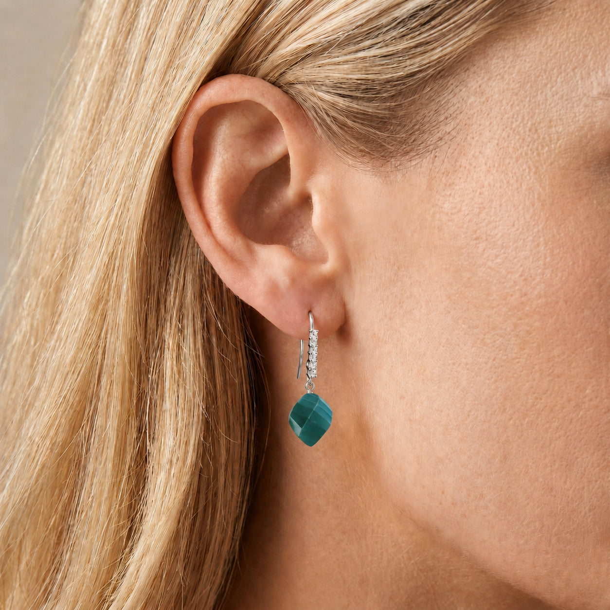 White Gold Earrings Citrine 10K — Giovannina
