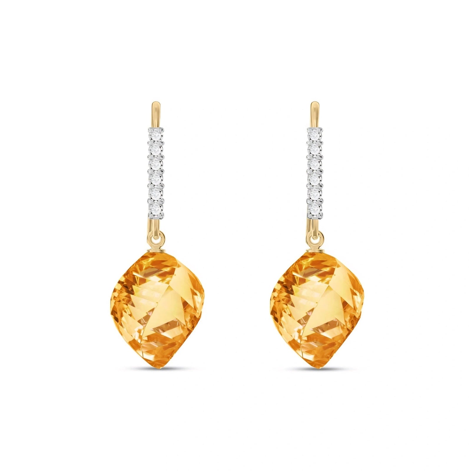 Yellow Gold Earrings Citrine 10K — Giovannina