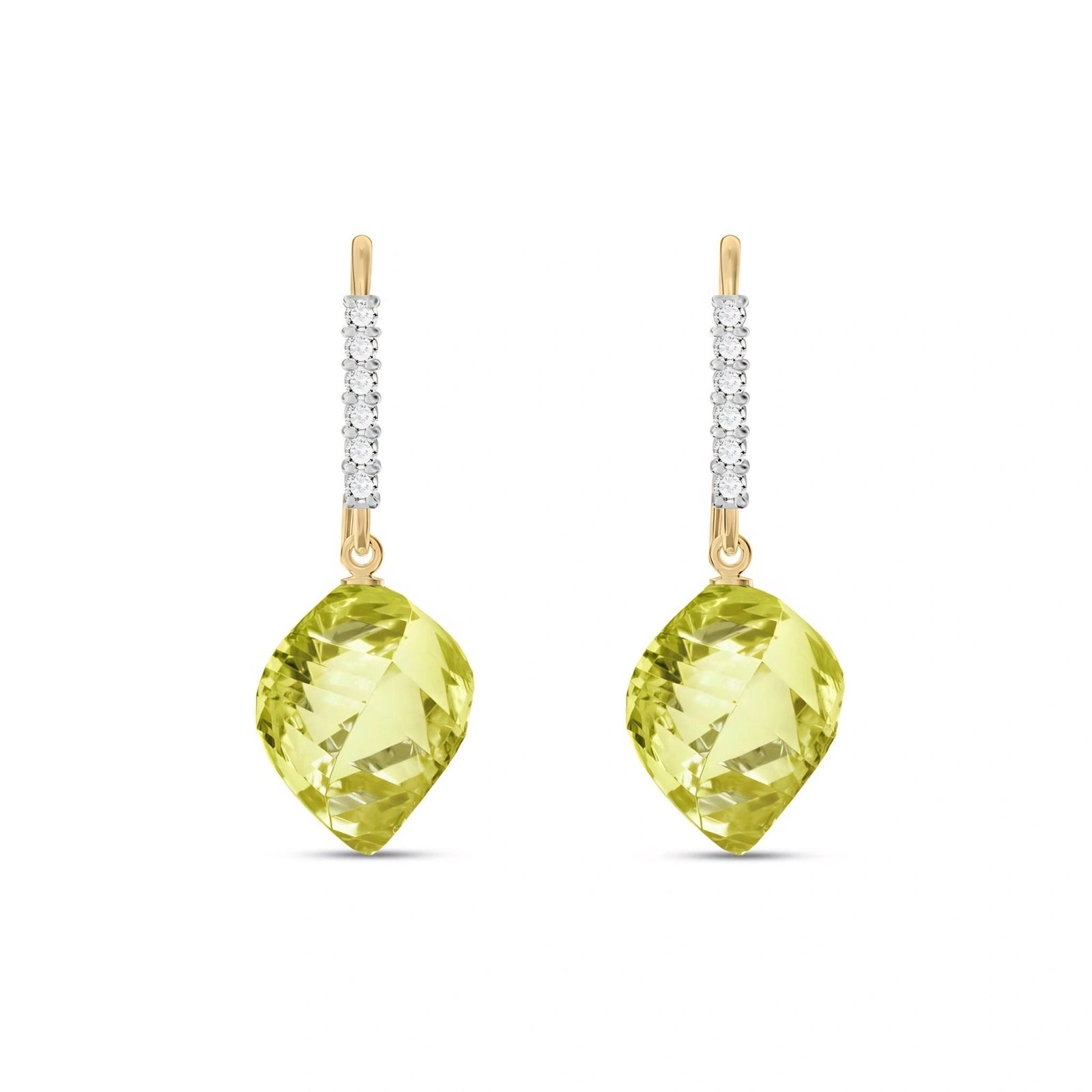 Yellow Gold Earrings Lemon Quartz 10K — Giovannina