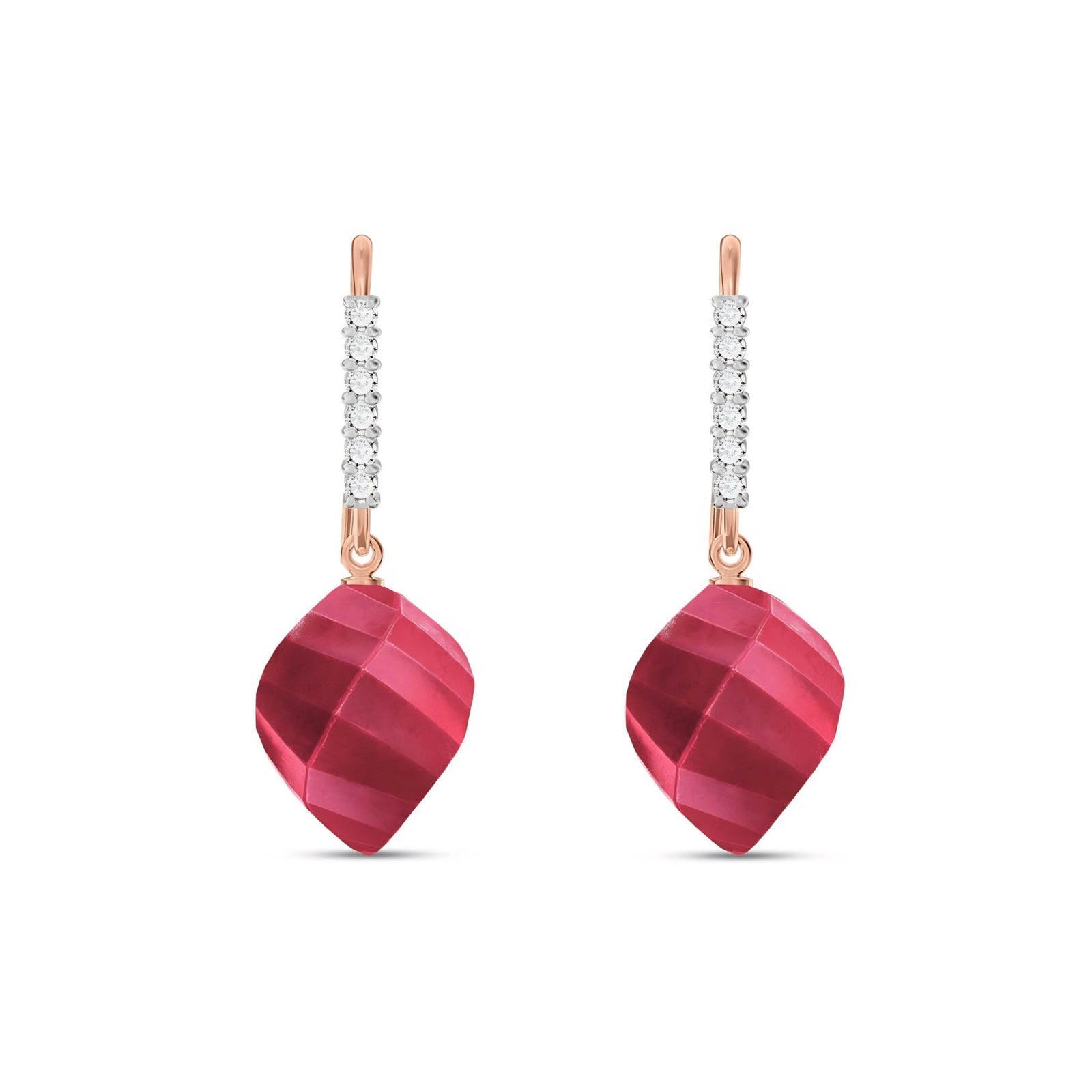 Rose Gold Earrings Blue Topaz 10K — Giovannina