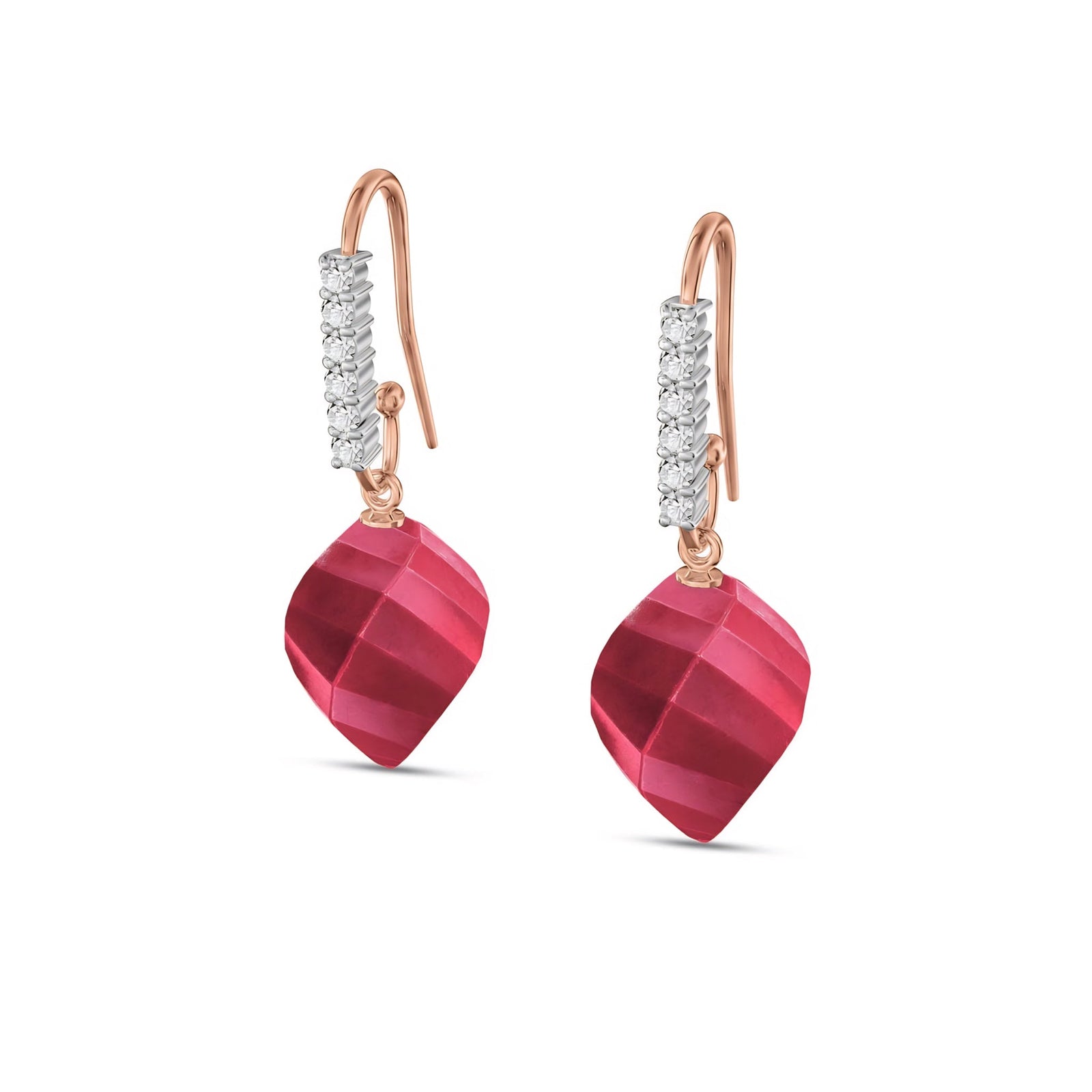 Rose Gold Earrings Blue Topaz 10K — Giovannina