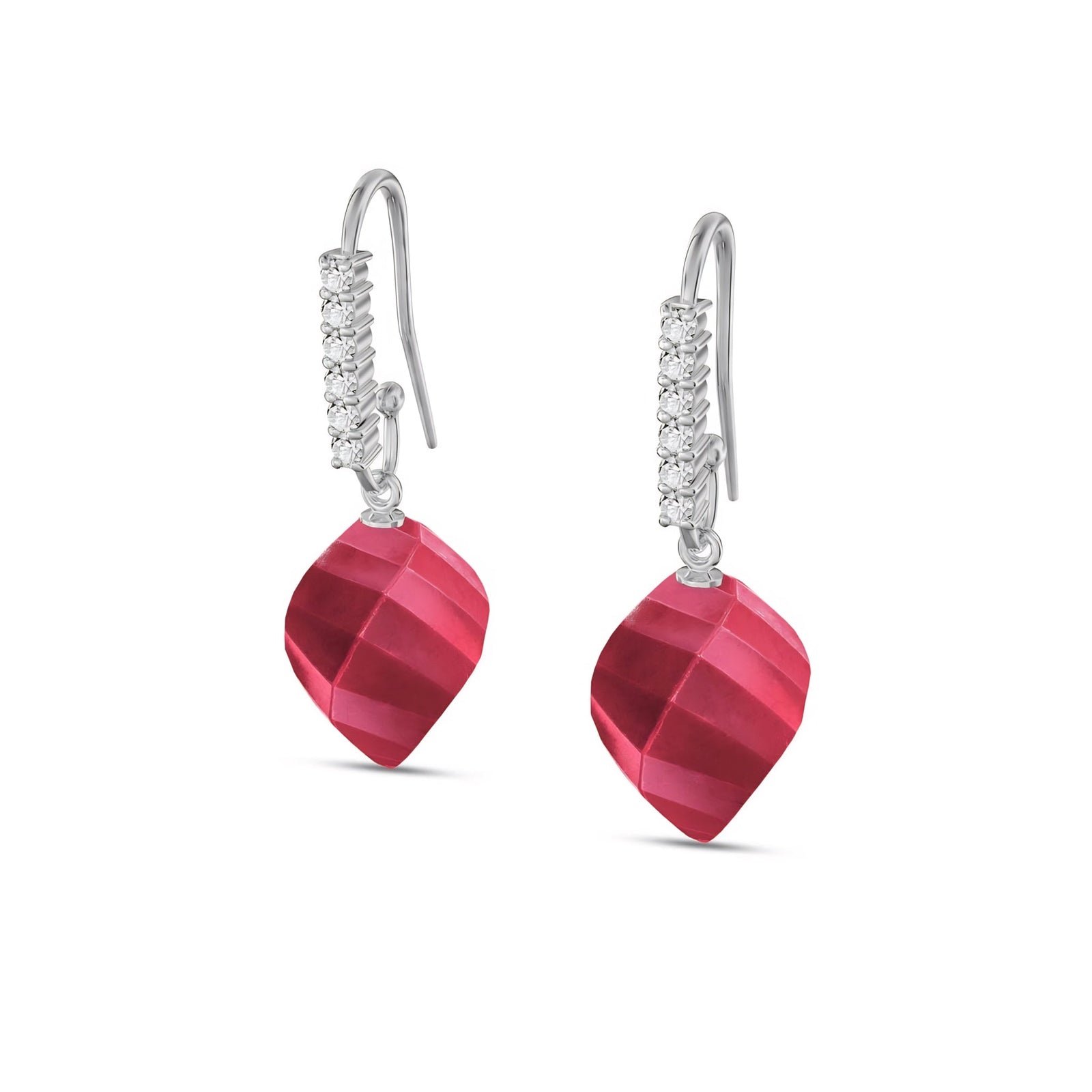 White Gold Earrings Blue Topaz 10K — Giovannina