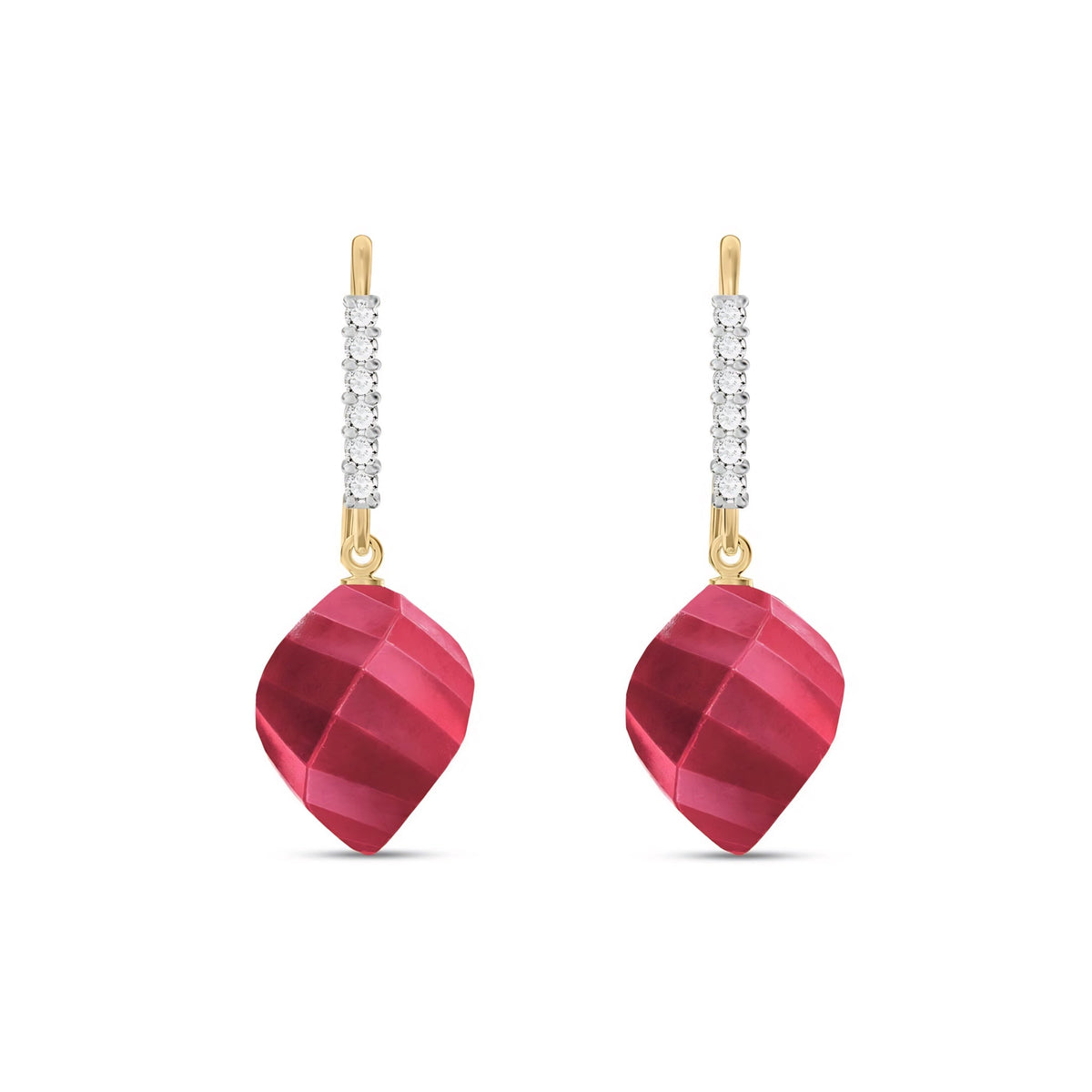 Yellow Gold Earrings Blue Topaz 10K — Giovannina