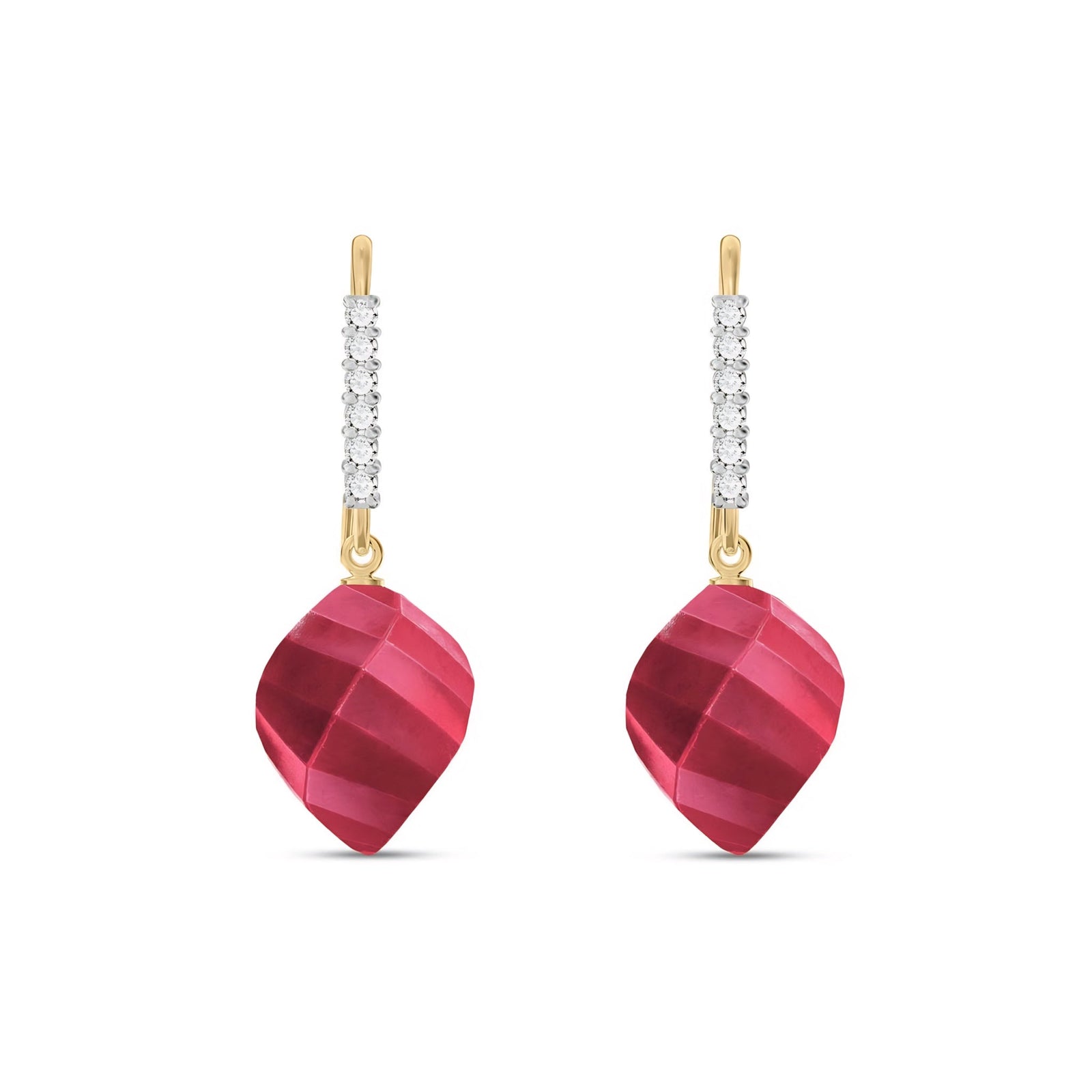 Yellow Gold Earrings Blue Topaz 10K — Giovannina