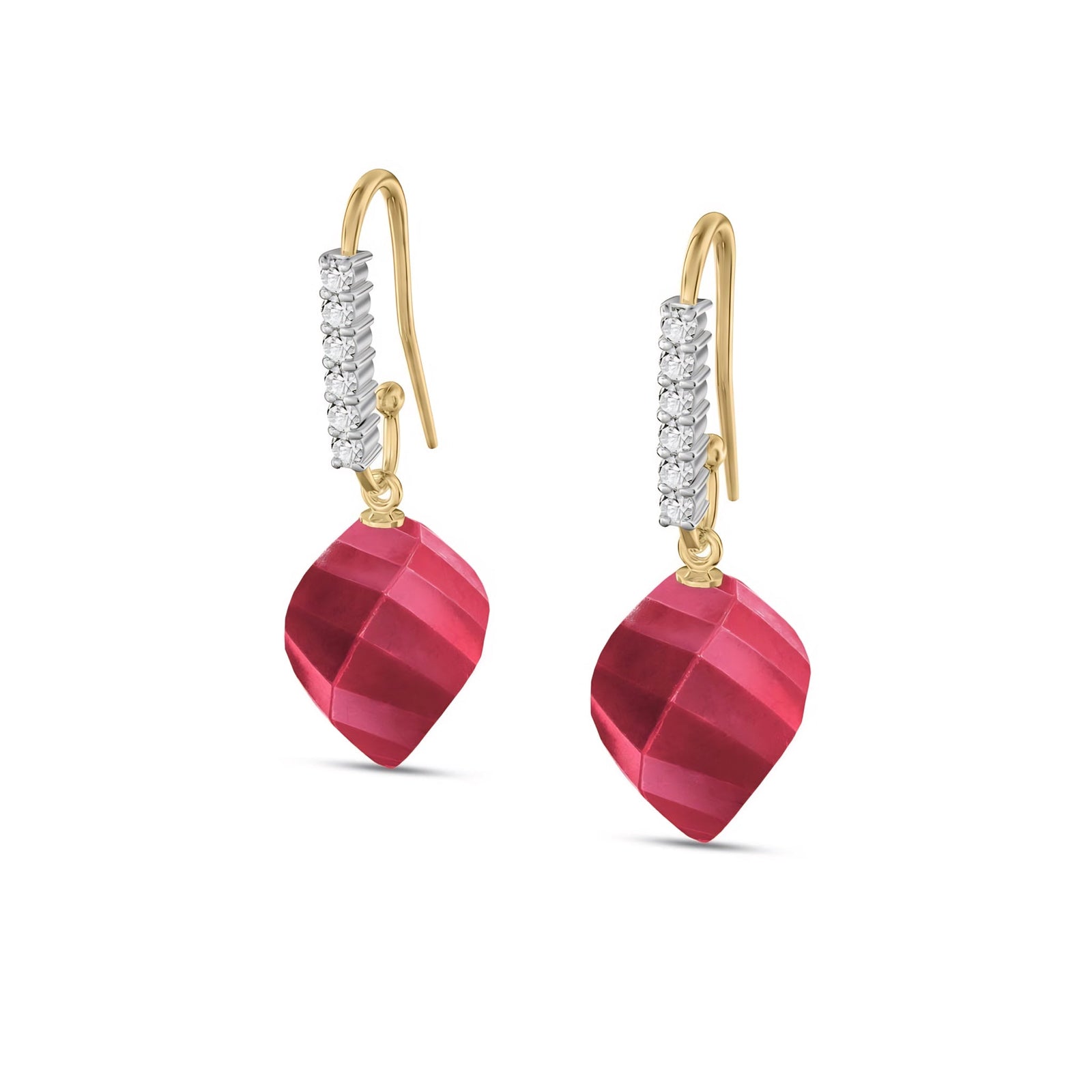 Yellow Gold Earrings Blue Topaz 10K — Giovannina
