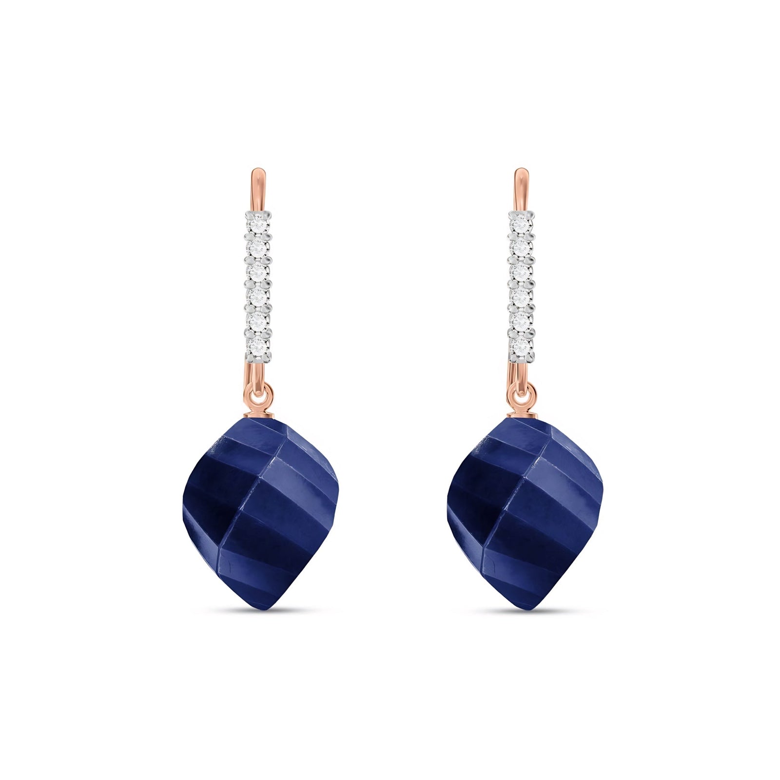 Rose Gold Earrings Ruby 10K — Giovannina