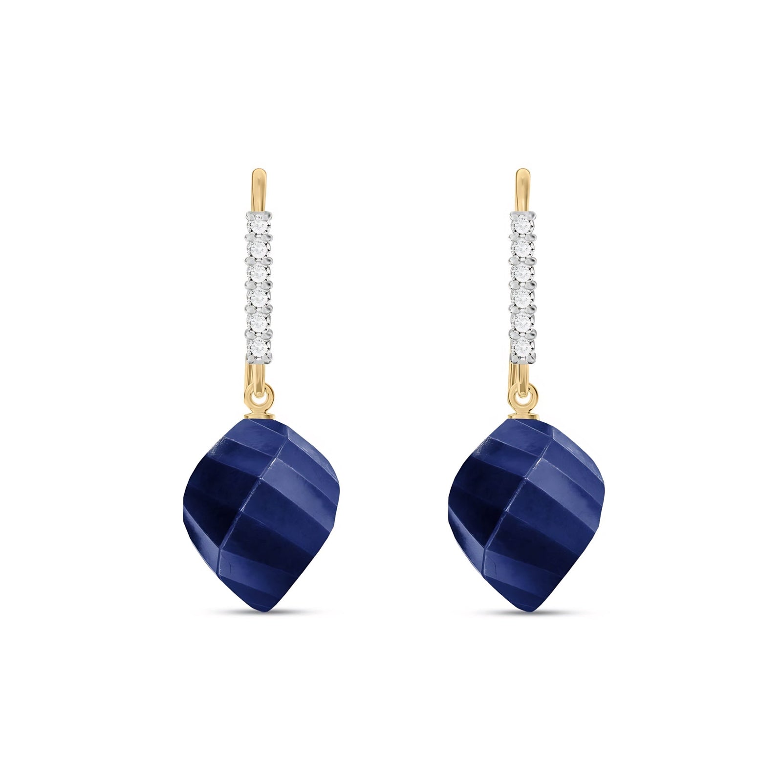 Yellow Gold Earrings Ruby 10K — Giovannina