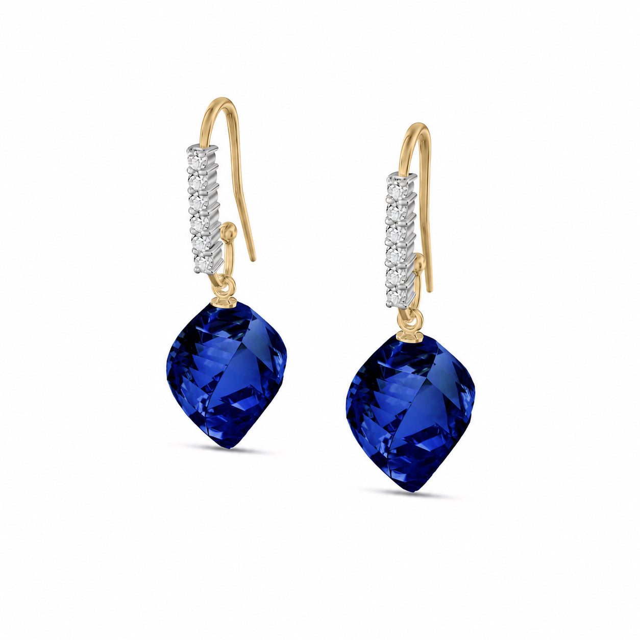 Yellow Gold Earrings Ruby 10K — Giovannina