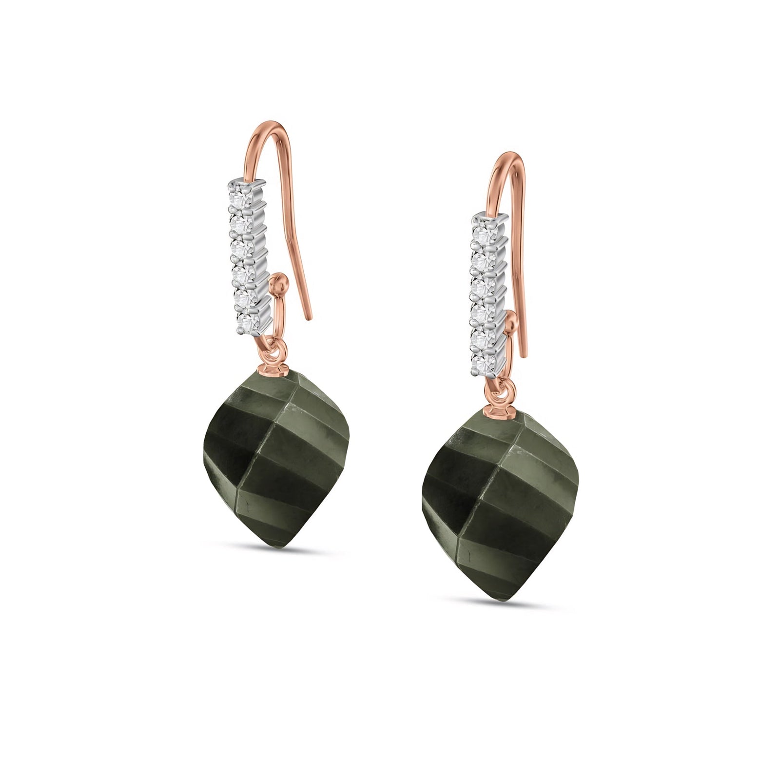 Rose Gold Earrings Sapphire 10K — Giovannina
