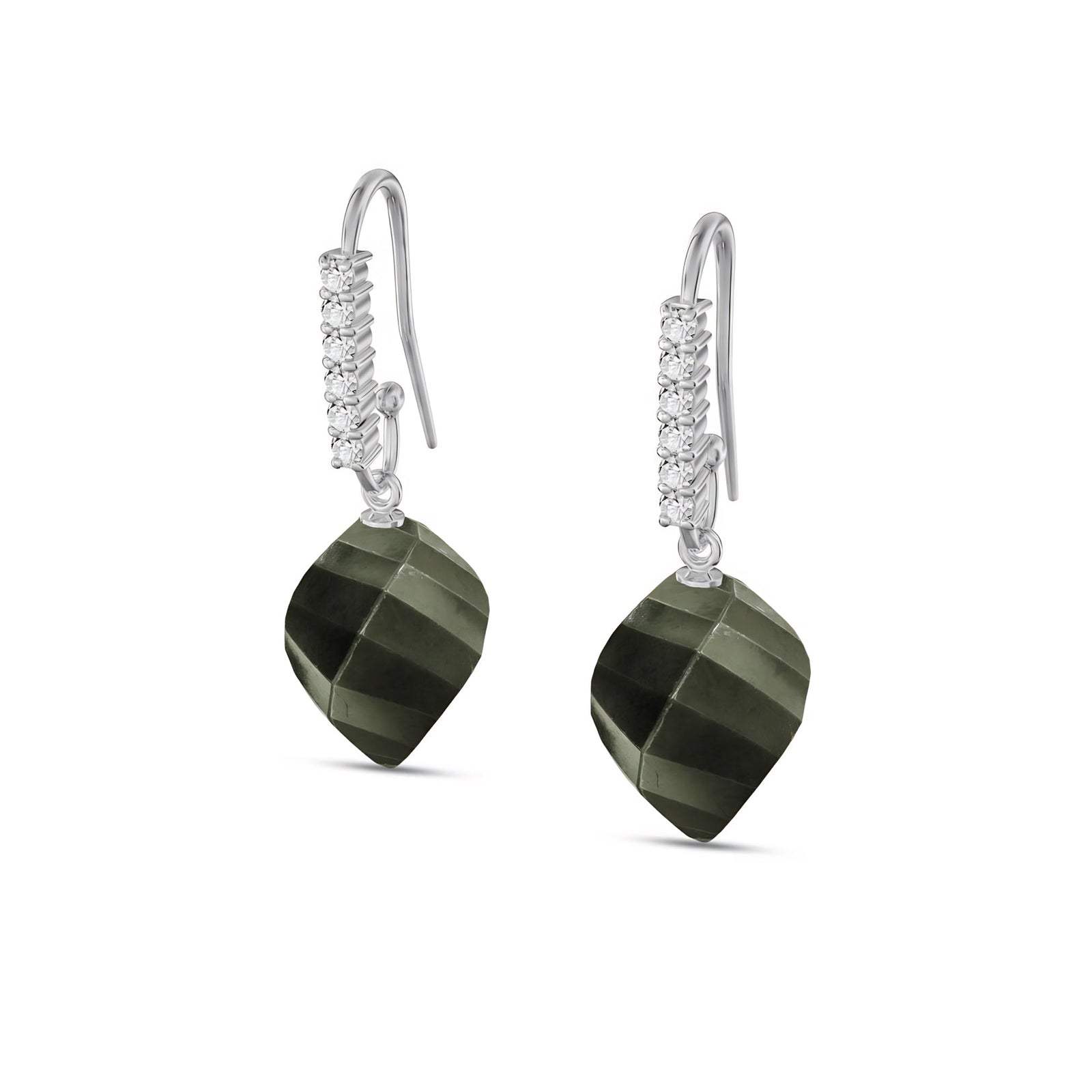 White Gold Earrings Sapphire 10K — Giovannina