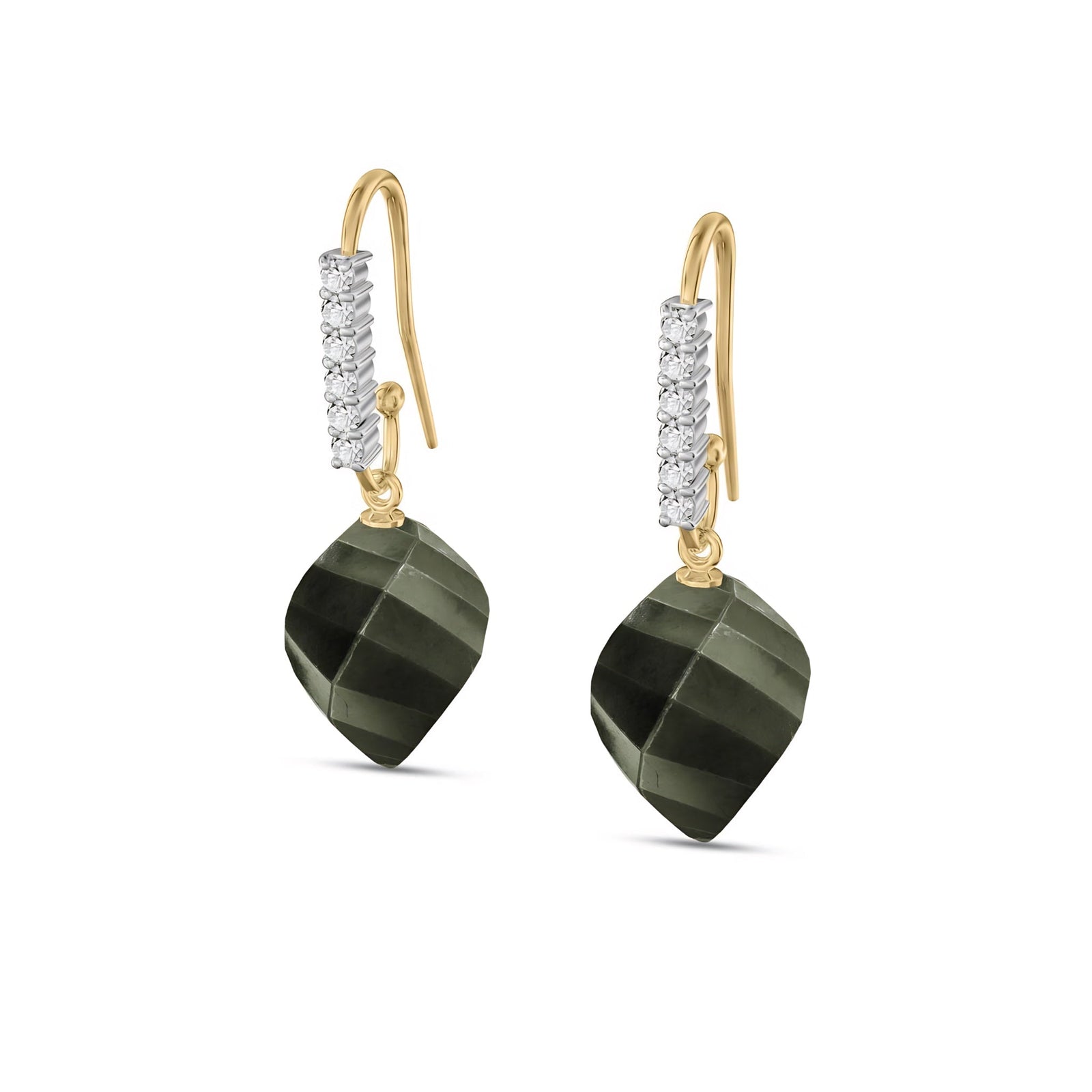 Yellow Gold Earrings Sapphire 10K — Giovannina