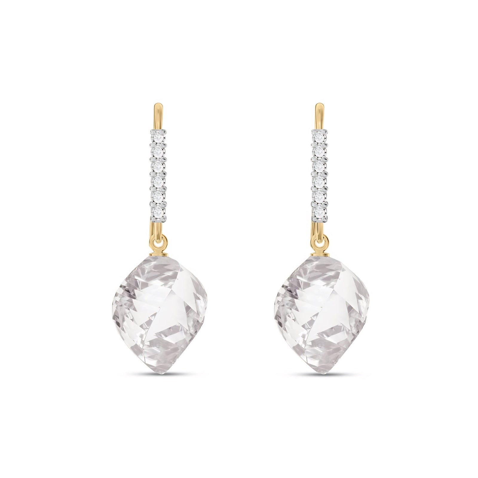 Yellow Gold Earrings Emerald 10K — Giovannina