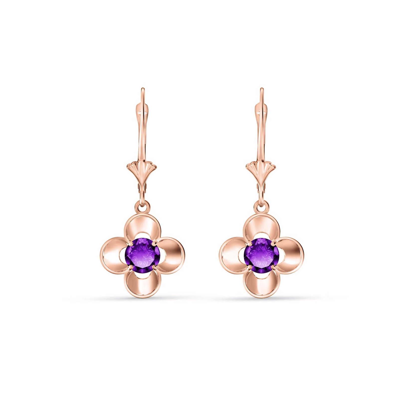 Rose Gold Belle Earrings Pink Topaz 10K — Diamante