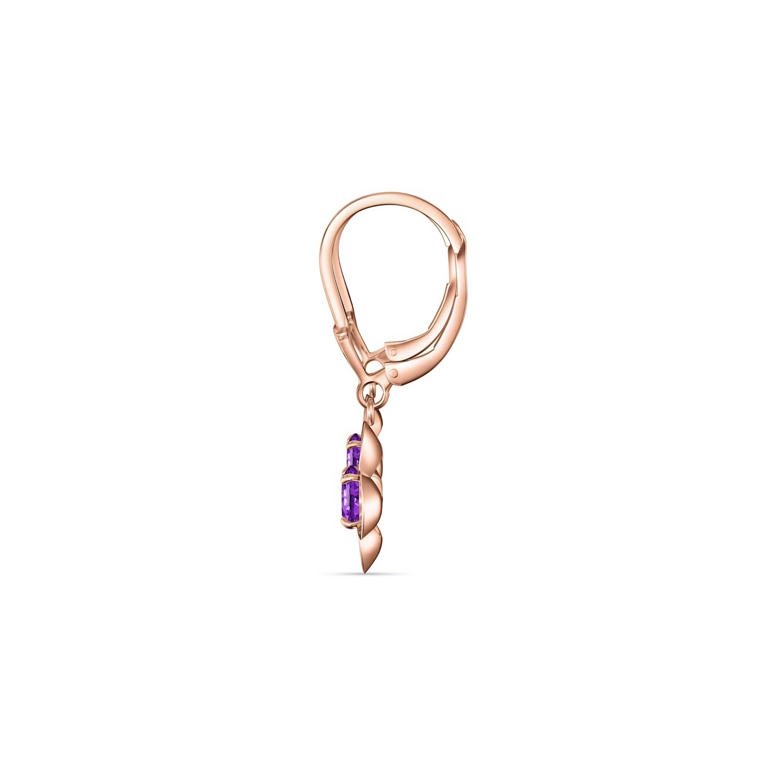 Rose Gold Belle Earrings Pink Topaz 10K — Diamante