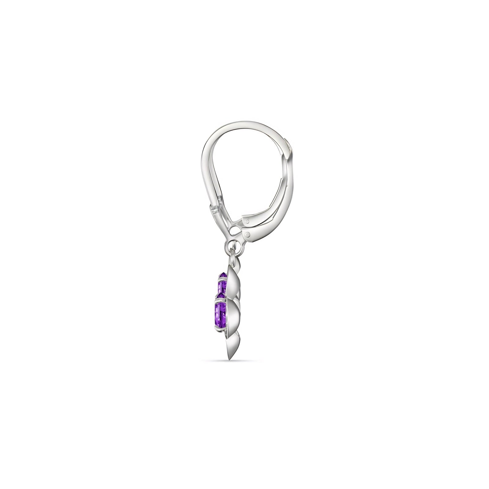 White Gold Belle Earrings Pink Topaz 10K — Diamante