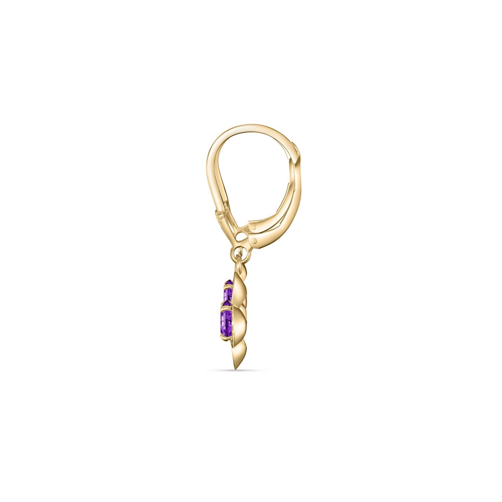 Yellow Gold Belle Earrings Pink Topaz 10K — Diamante
