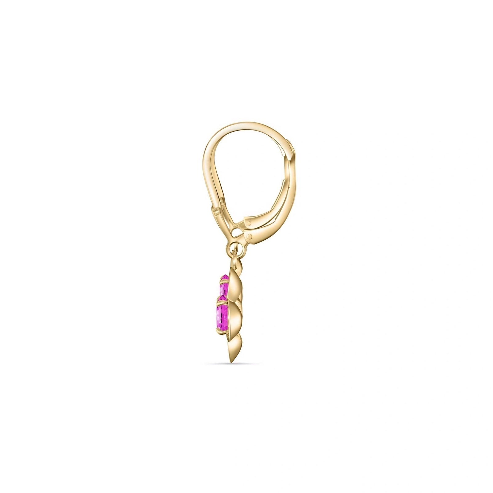 Yellow Gold Belle Earrings Pink Topaz 10K — Diamante