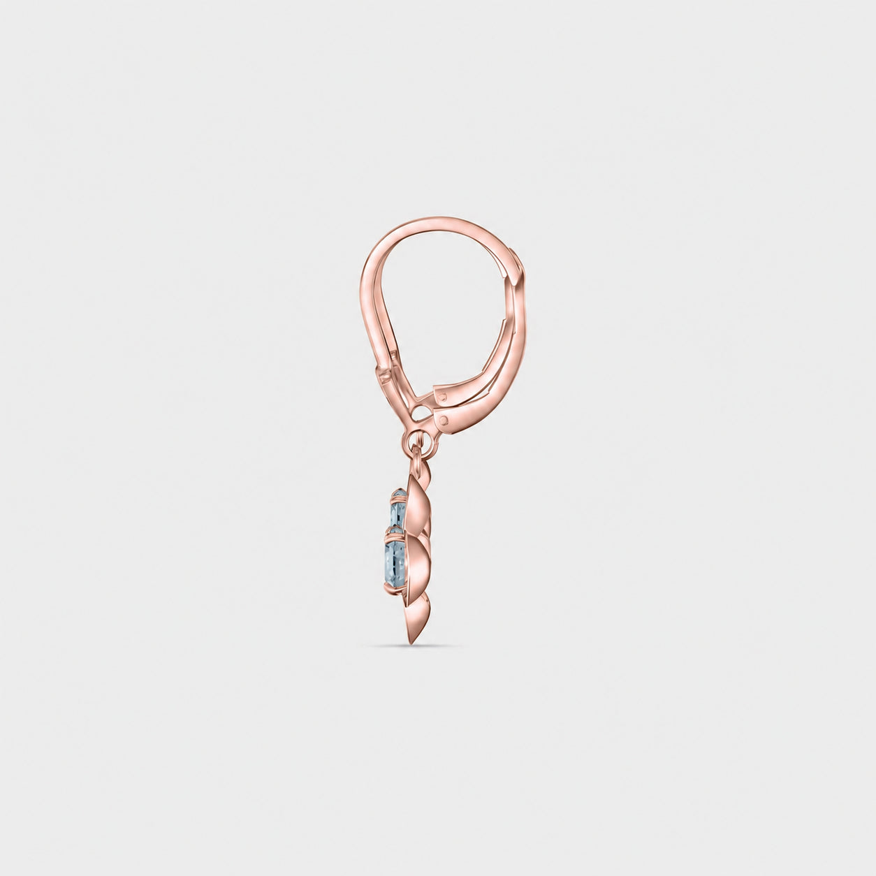 Rose Gold Belle Earrings Blue Topaz 10K — Diamante