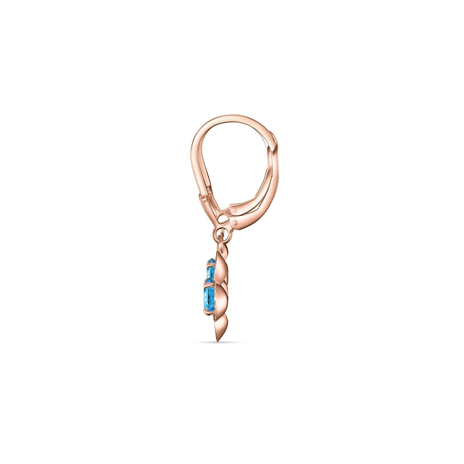 Rose Gold Belle Earrings Blue Topaz 10K — Diamante