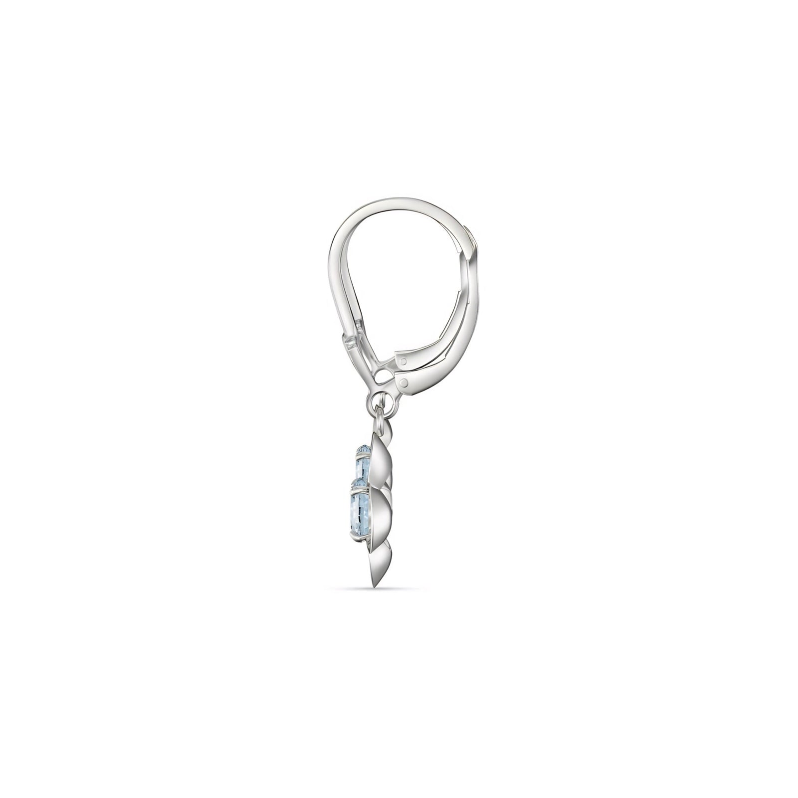 White Gold Belle Earrings Blue Topaz 10K — Diamante