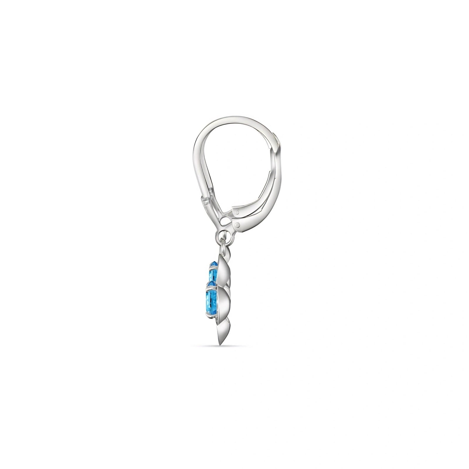 White Gold Belle Earrings Blue Topaz 10K — Diamante