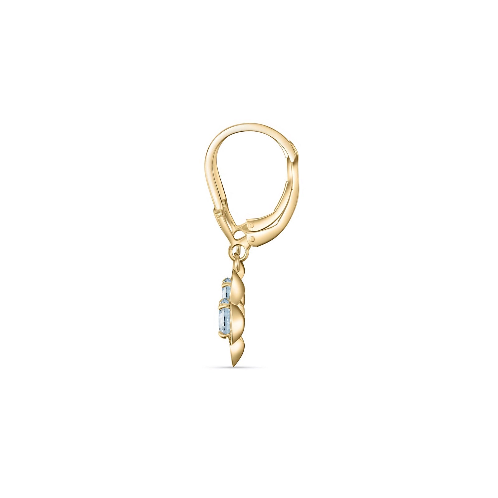 Yellow Gold Belle Earrings Blue Topaz 10K — Diamante