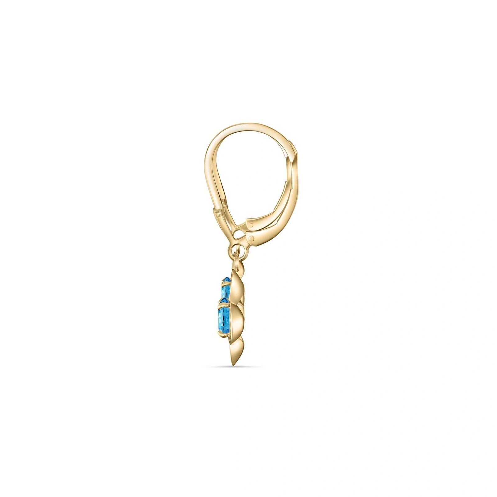 Yellow Gold Belle Earrings Blue Topaz 10K — Diamante