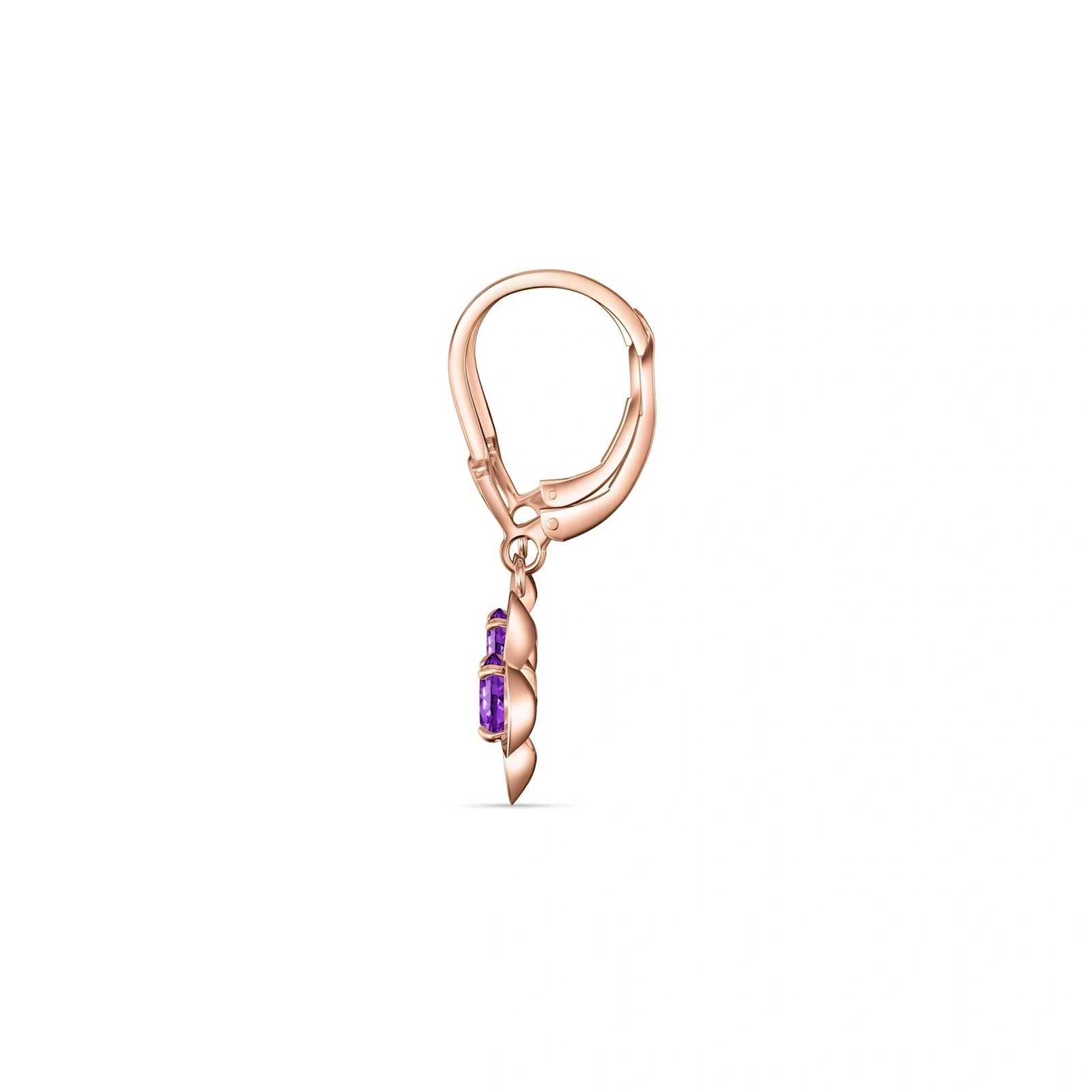Rose Gold Belle Earrings Amethyst 10K — Diamante