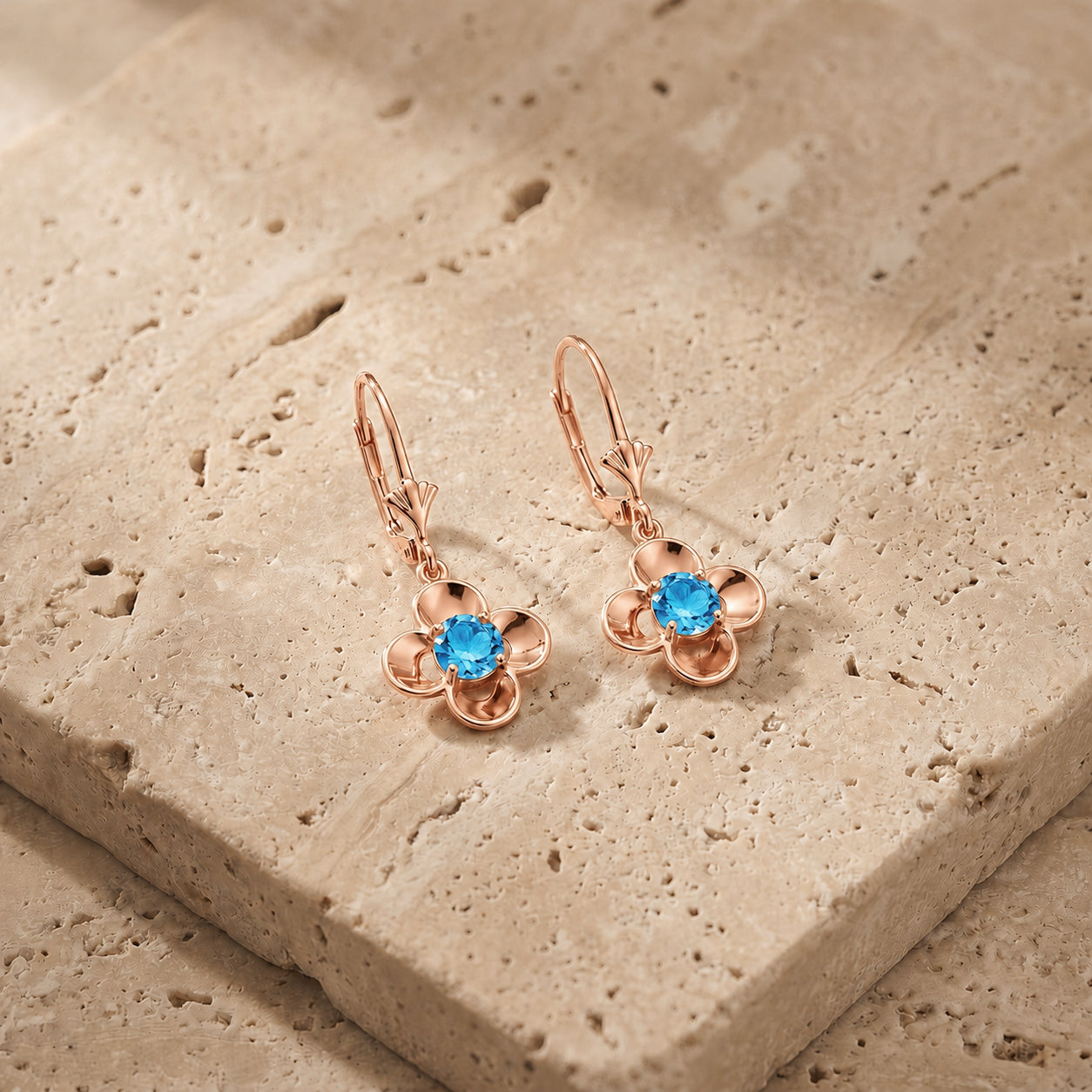Rose Gold Belle Earrings Amethyst 10K — Diamante