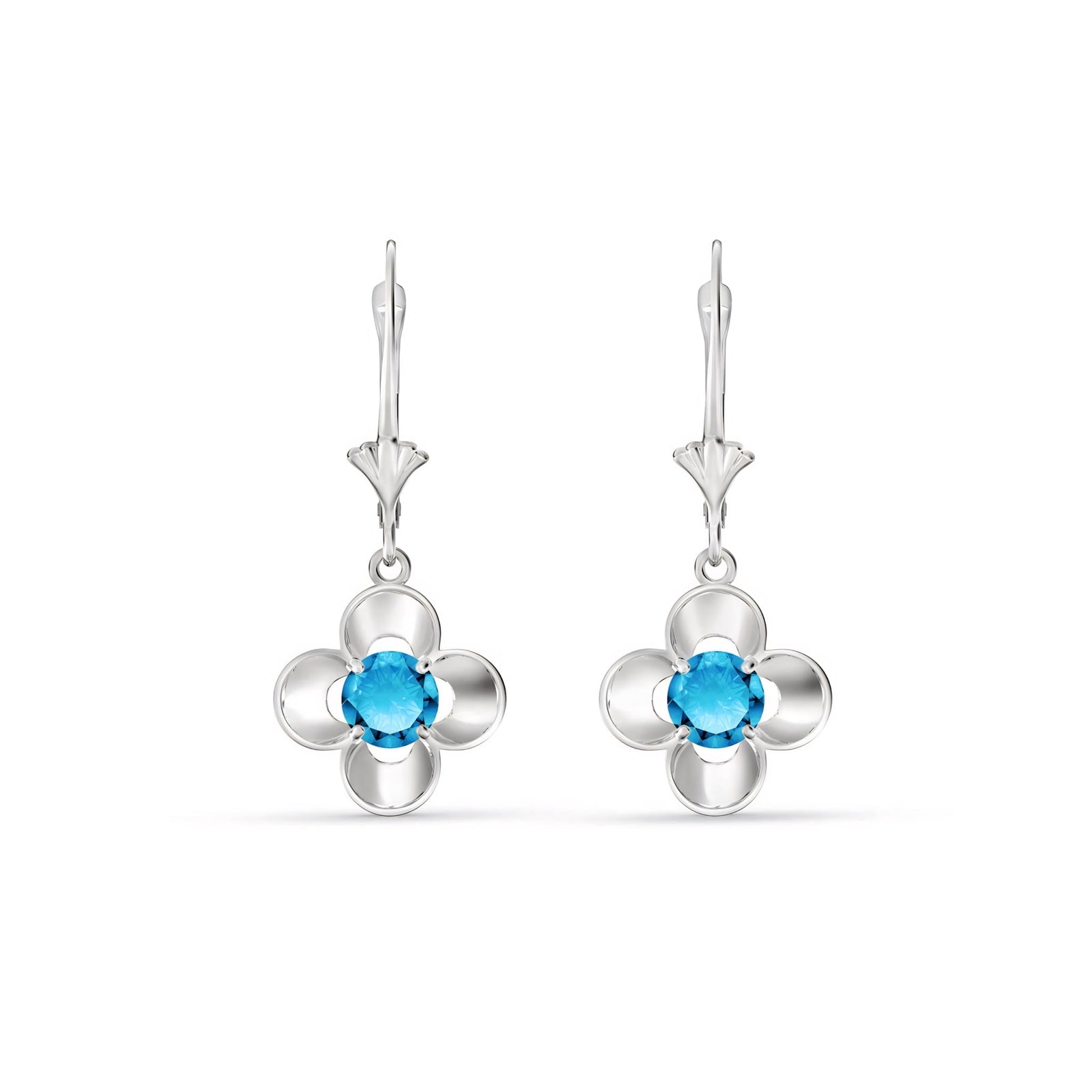 White Gold Belle Earrings Amethyst 10K — Diamante