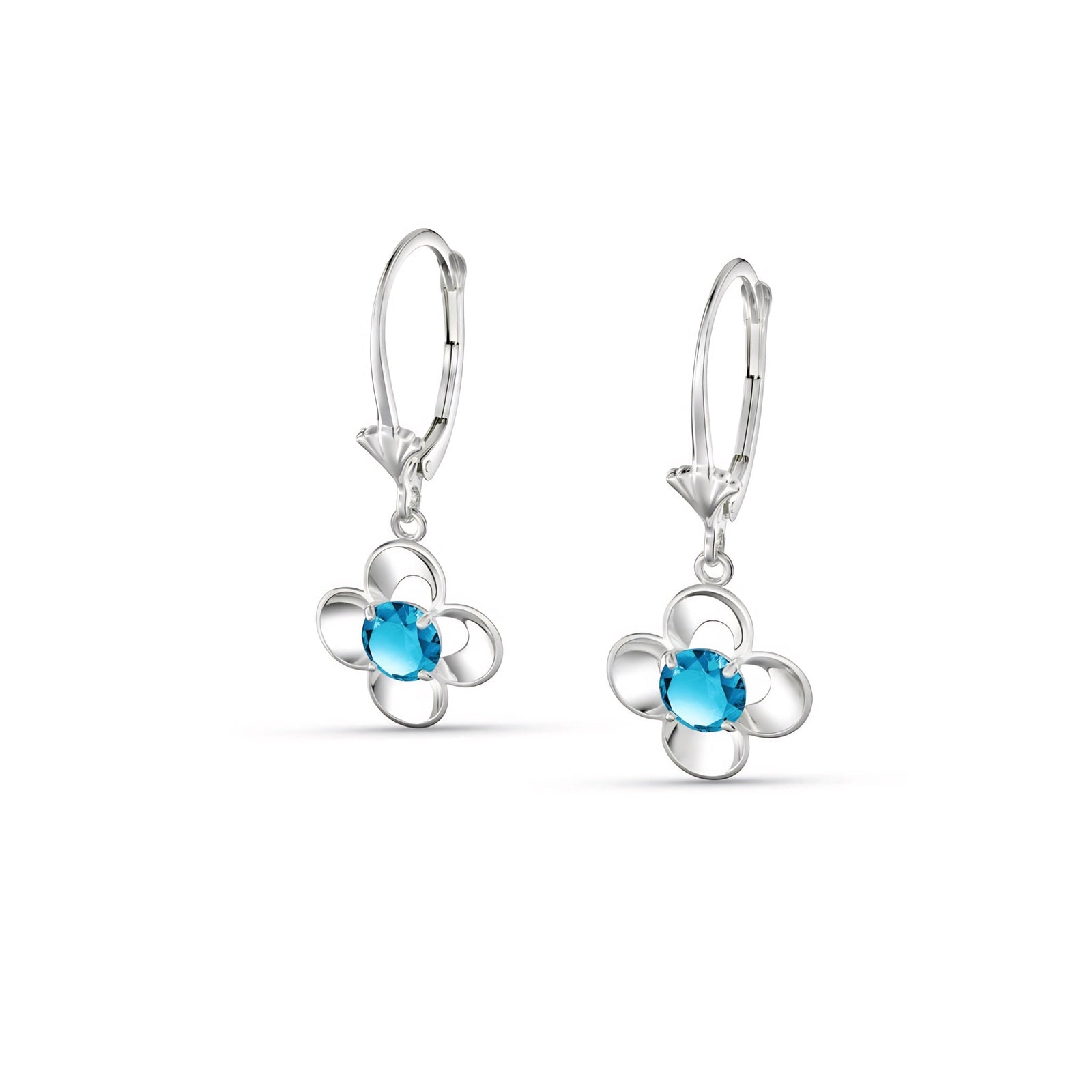 White Gold Belle Earrings Amethyst 10K — Diamante
