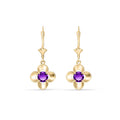 Yellow Gold Belle Earrings Amethyst 10K — Diamante
