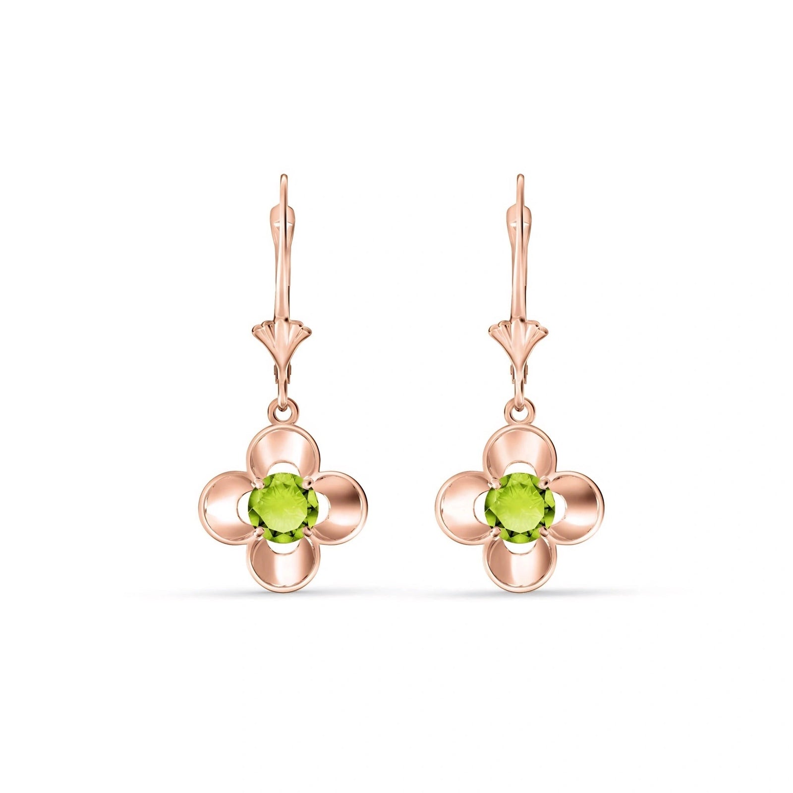 Rose Gold Belle Earrings Peridot 10K — Diamante