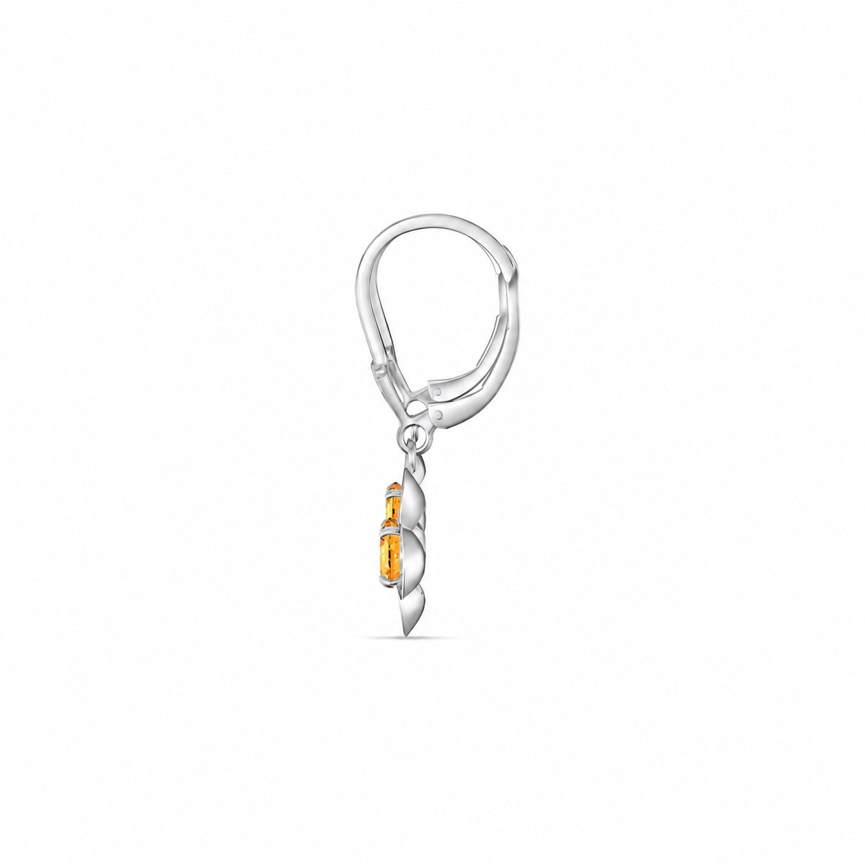 White Gold Belle Earrings Peridot 10K — Diamante