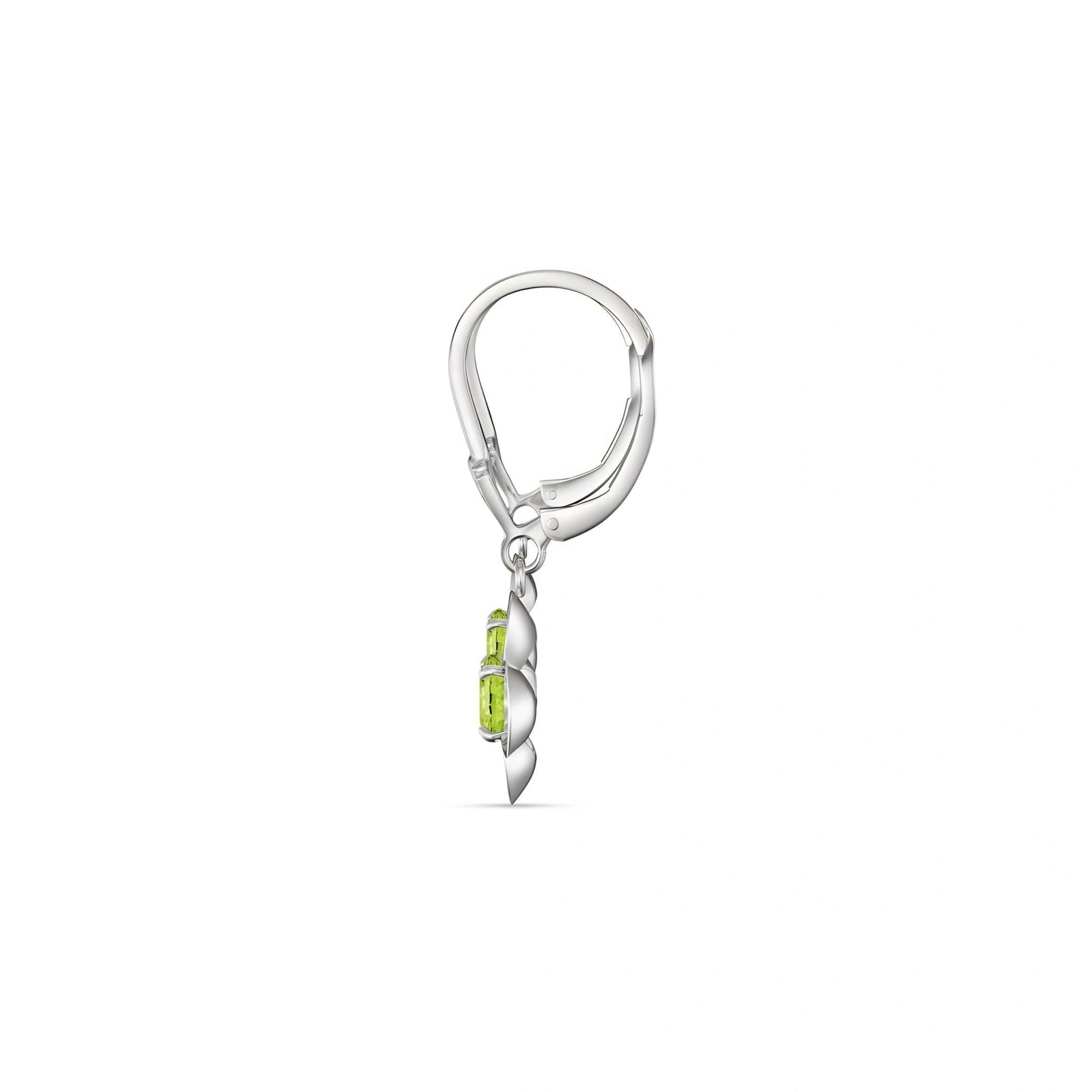 White Gold Belle Earrings Peridot 10K — Diamante