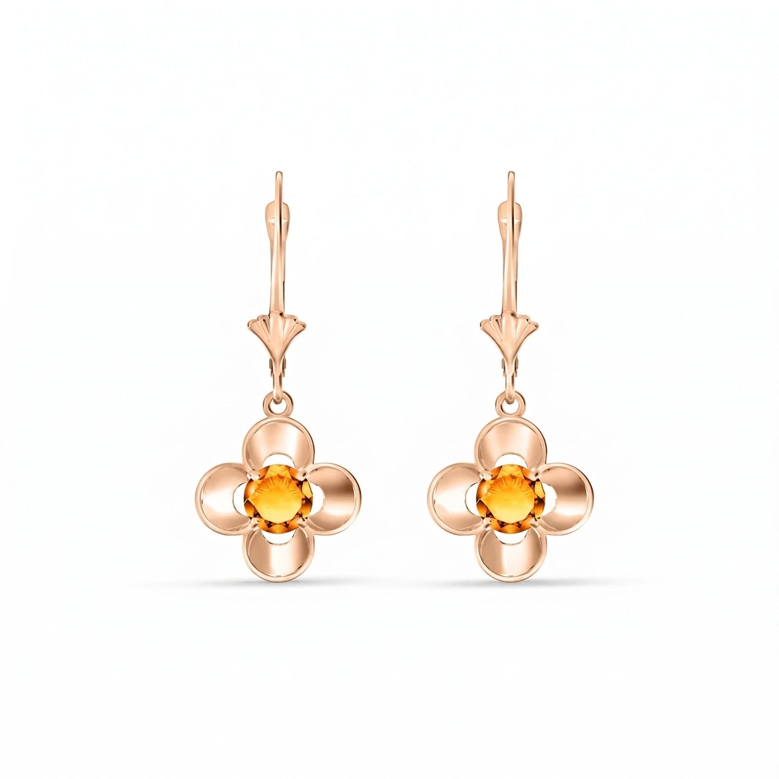 Rose Gold Belle Earrings Citrine 10K — Diamante