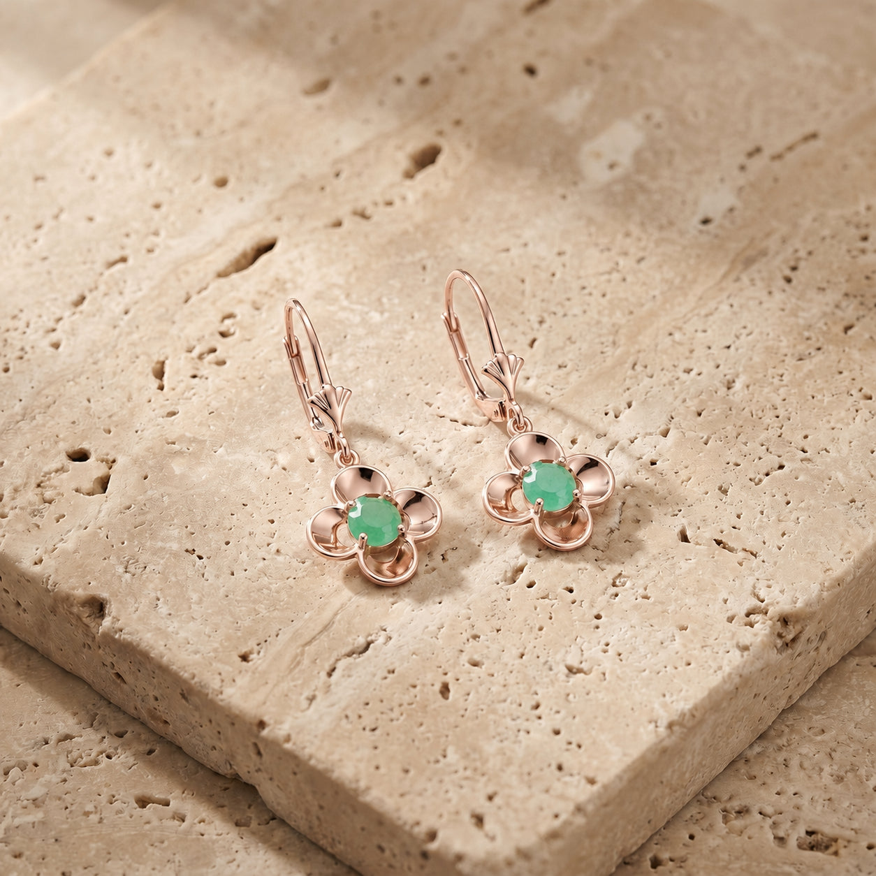 Rose Gold Belle Earrings Citrine 10K — Diamante