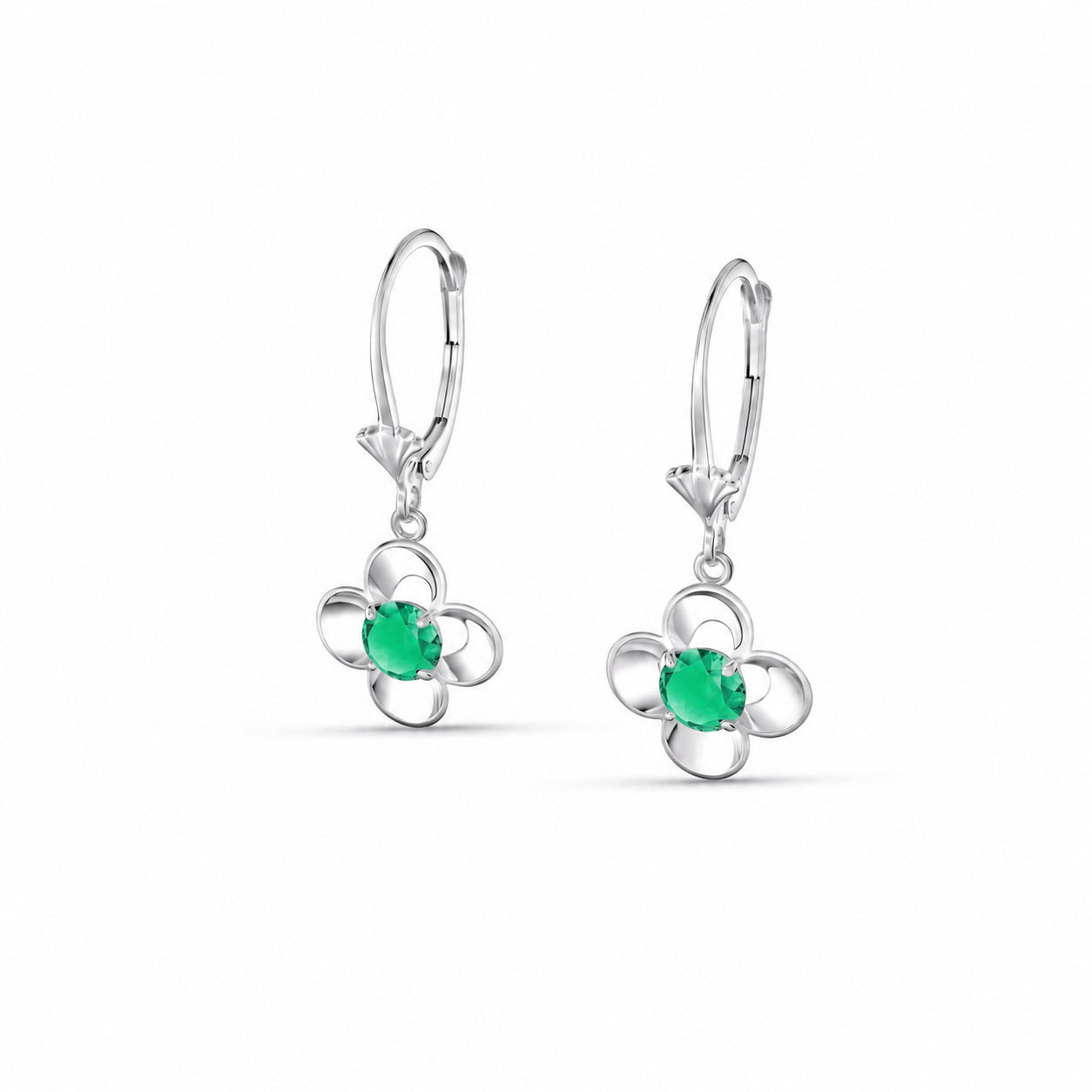 White Gold Belle Earrings Citrine 10K — Diamante