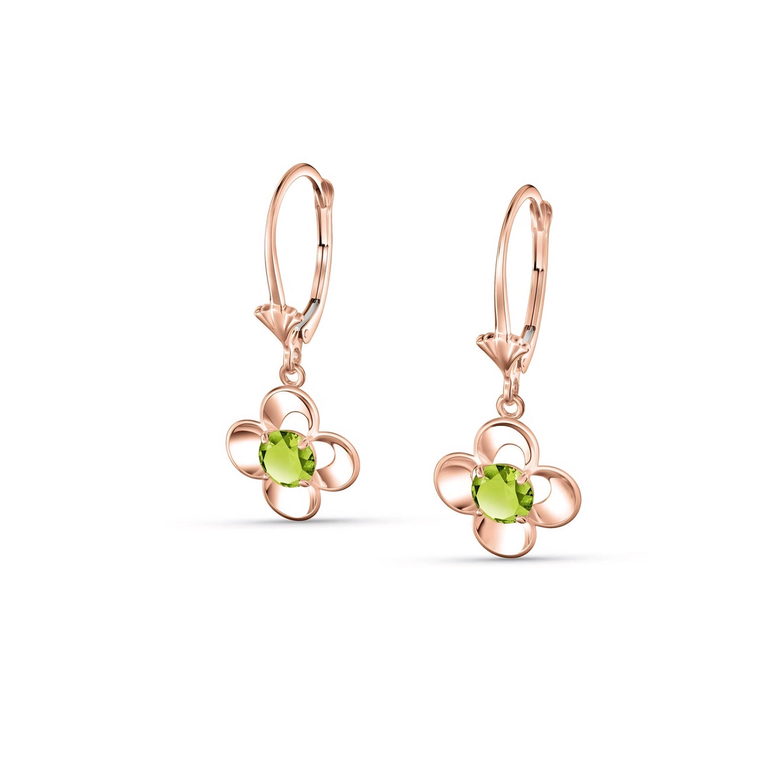Rose Gold Belle Earrings Sapphire 10K — Diamante