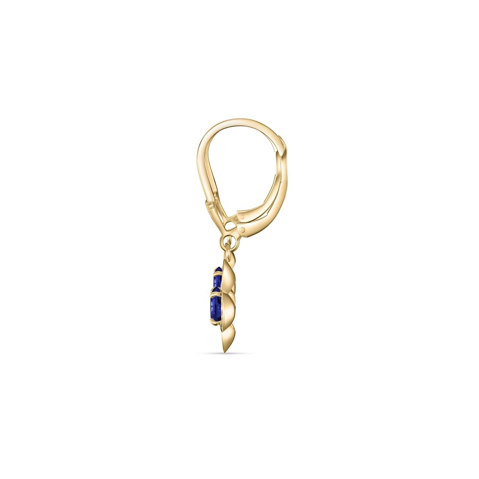 Yellow Gold Belle Earrings Sapphire 10K — Diamante
