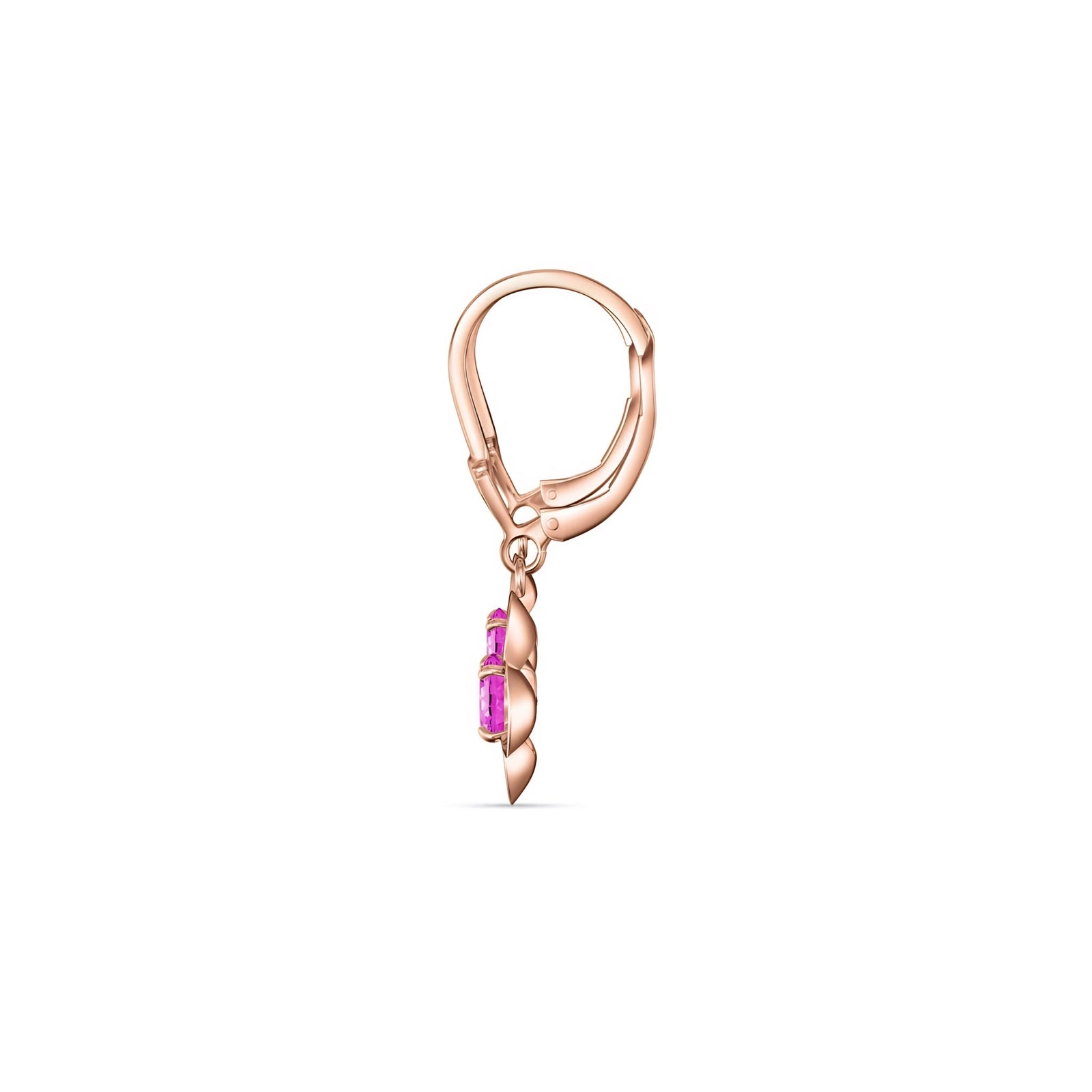 Rose Gold Belle Earrings Emerald 10K — Diamante