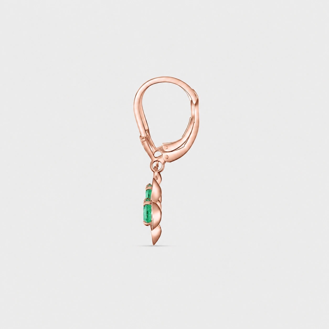 Rose Gold Belle Earrings Emerald 10K — Diamante