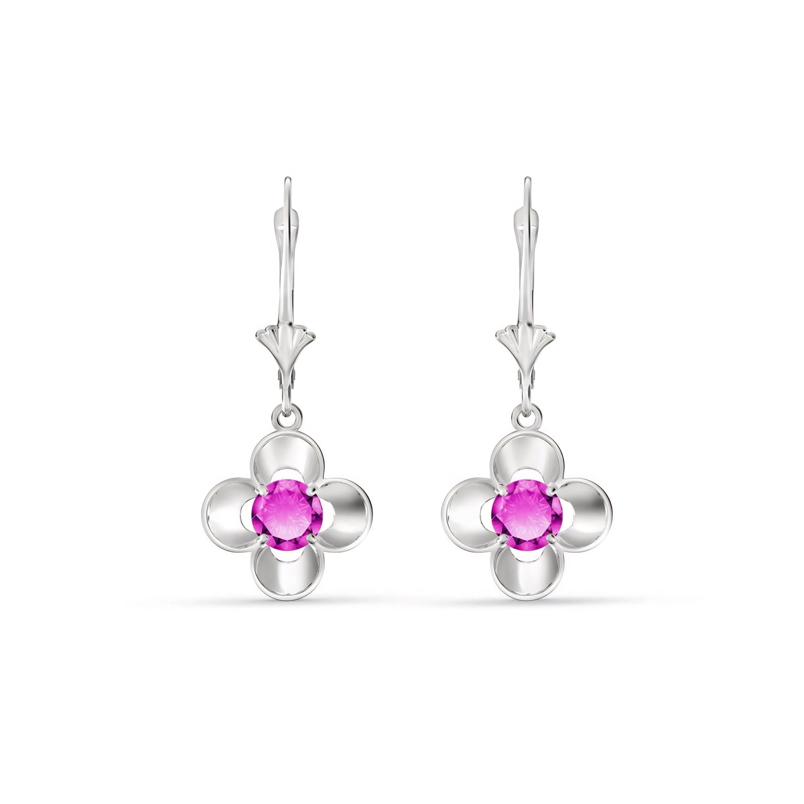 White Gold Belle Earrings Emerald 10K — Diamante