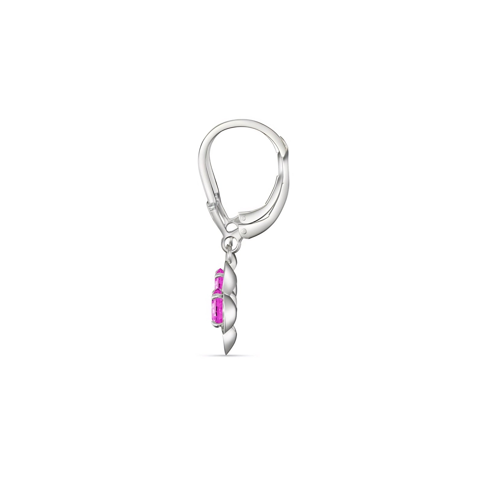 White Gold Belle Earrings Emerald 10K — Diamante