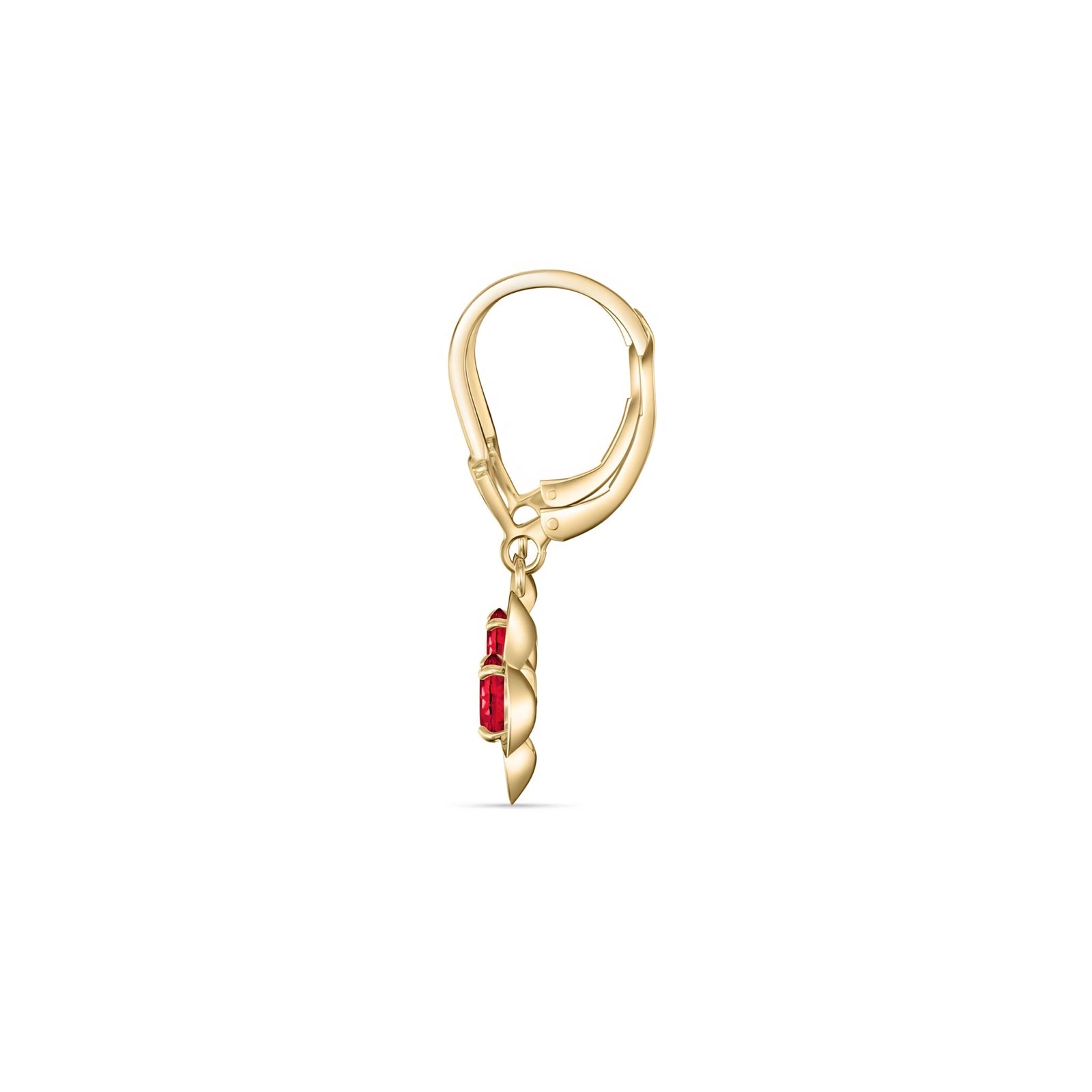 Yellow Gold Belle Earrings Ruby 10K — Diamante