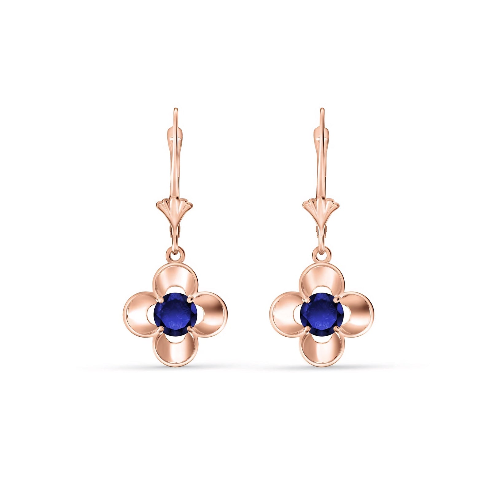 Rose Gold Belle Earrings Aquamarine 10K — Diamante