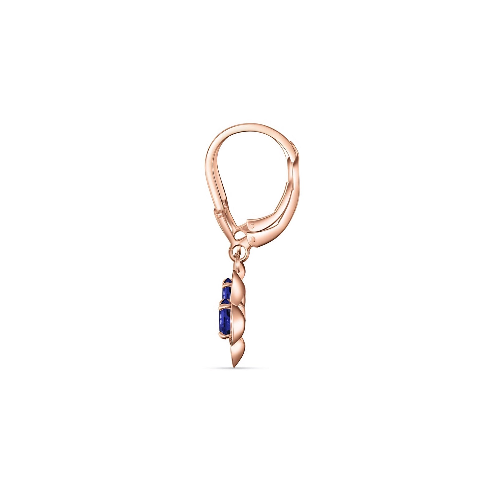 Rose Gold Belle Earrings Aquamarine 10K — Diamante