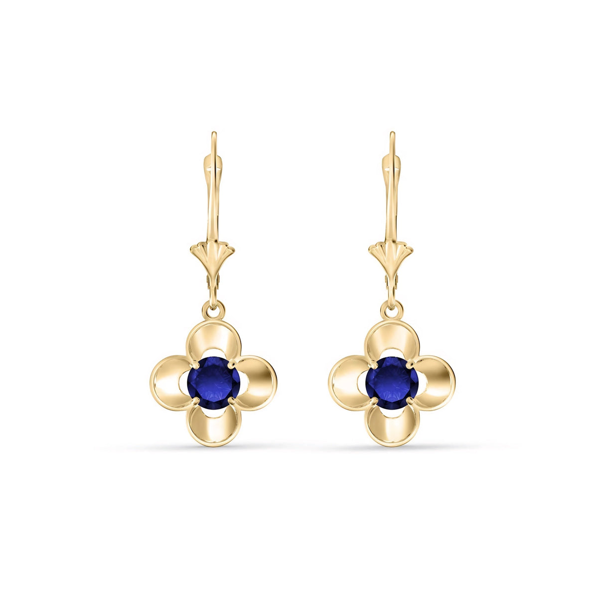 Yellow Gold Belle Earrings Aquamarine 10K — Diamante